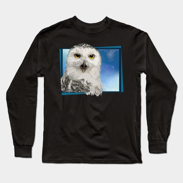 Snowy owl Long Sleeve T-Shirt by obscurite